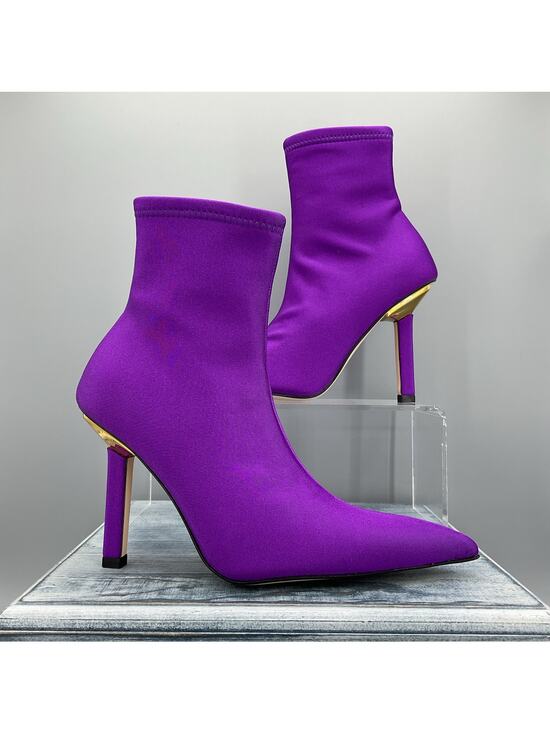 Good American Shoes - NEW Good American Women’s Ankle Shine Neoprene Booties Purple Size 6